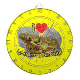 I Liebe (Herz) Banana Pancake ... Thai Street Food Dartscheibe