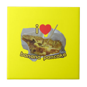 I Liebe (Herz) Banana Pancake ... Thai Street Food Fliese