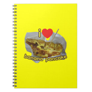 I Liebe (Herz) Banana Pancake ... Thai Street Food Notizblock