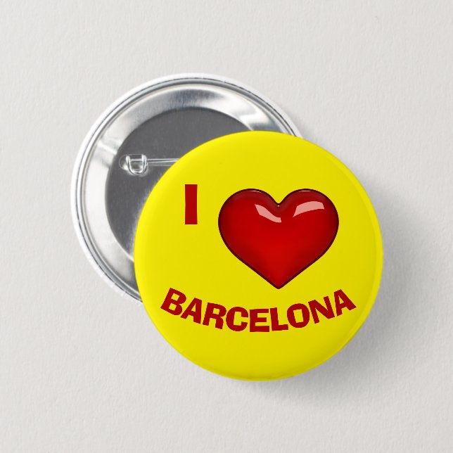 I LIEBE (HERZ) BARCELONA bearbeitbar Button (Vorne & Hinten)