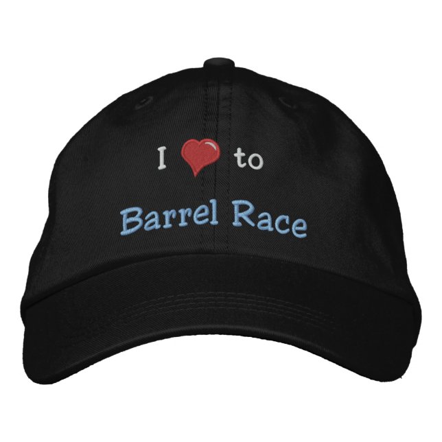 I Liebe (Herz) bis Barrel Race Bestickte Kappe (Vorderseite)