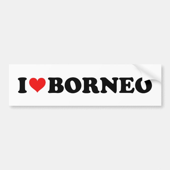 I Liebe Herz Borneo Reise Souvenir Autoaufkleber (Vorne)