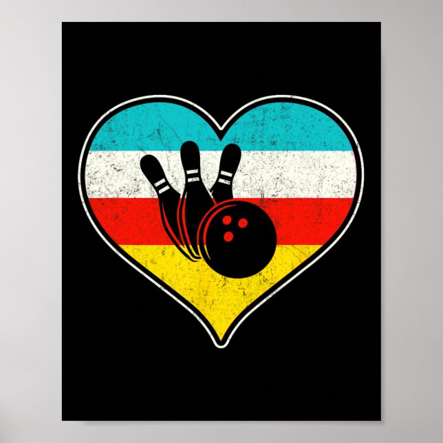 I Liebe (Herz) Bowling Poster (Vorne)