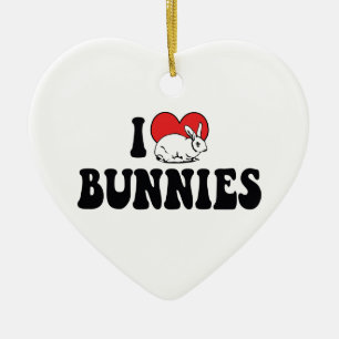 I Liebe Herz Bunny Rabbits Keramikornament
