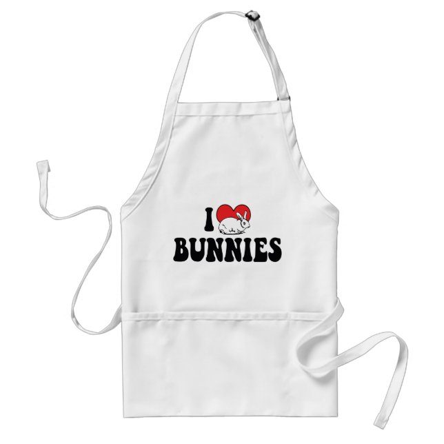 I Liebe Herz Bunny Rabbits Schürze (Vorne)