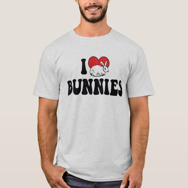I Liebe Herz Bunny Rabbits T-Shirt (Vorderseite)