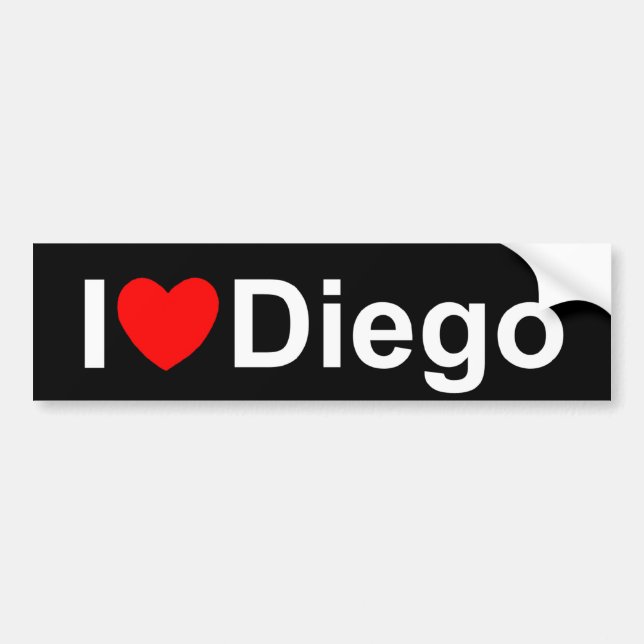 I Liebe (Herz) Diego Autoaufkleber (Vorne)