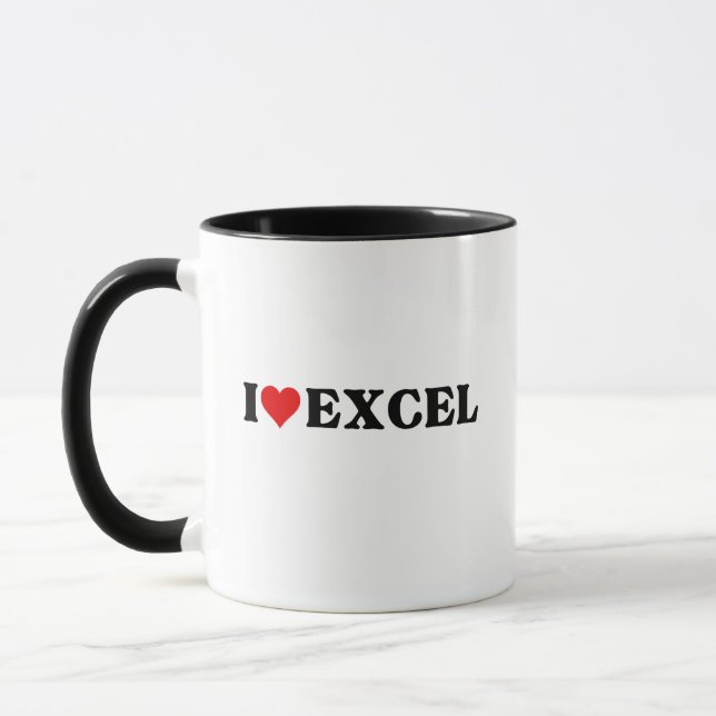 I Liebe Herz Excel Funny Spreadsheet Lover Tasse (Links)