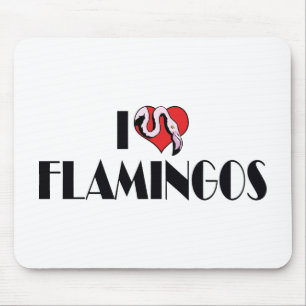 I Liebe Herz Flamingos - Pink Flamingo Liebhaber Mousepad