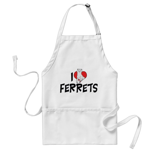 I Liebe Herz Frettchen - Ferret Lover Schürze (Vorne)