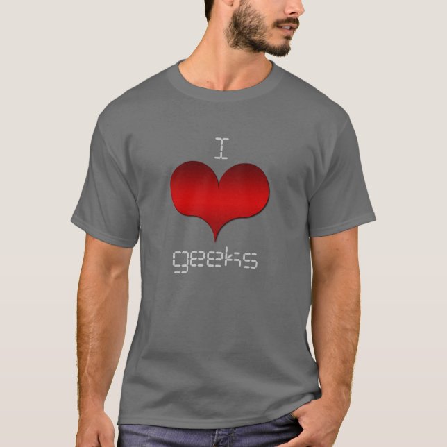 I Liebe (Herz) Geeks Dark Men's T-Shirt (Vorderseite)
