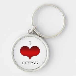 I Liebe (Herz) Geeks Schlüsselanhänger