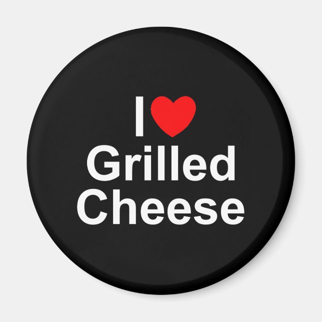 I Liebe (Herz) gegrillter Käse Magnet (Vorne)
