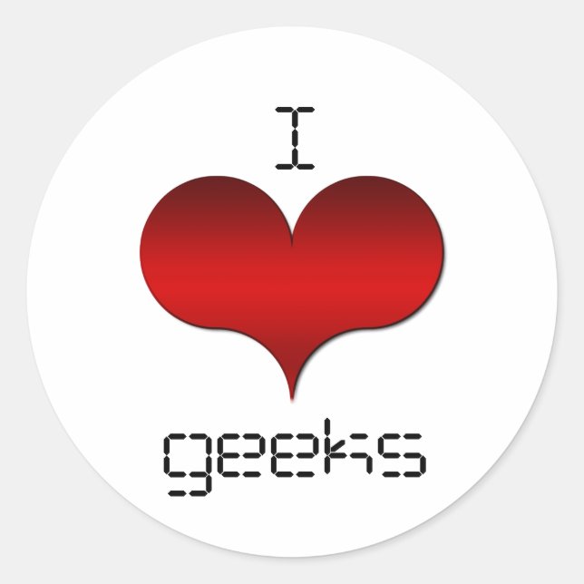 I Liebe (Herz) Geks Stickers (Vorderseite)
