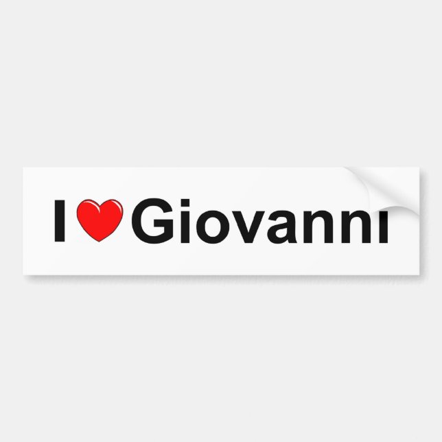 I Liebe (Herz) Giovanni Autoaufkleber (Vorne)