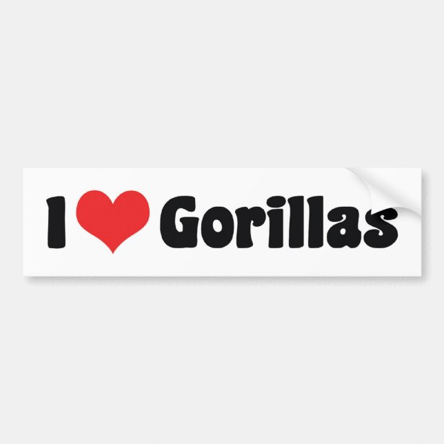 I Liebe Herz Gorillas - Gorilla Lover Autoaufkleber (Vorne)
