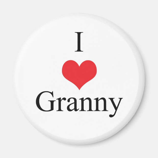 I Liebe (Herz) Granny Magnet (Vorne)