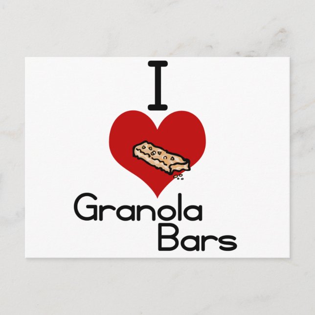 I Liebe-Herz-Granola-Bars Postkarte (Vorderseite)