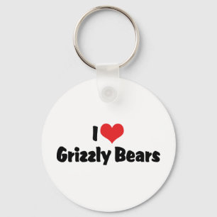 I Liebe Herz Grizzlybären Schlüsselanhänger