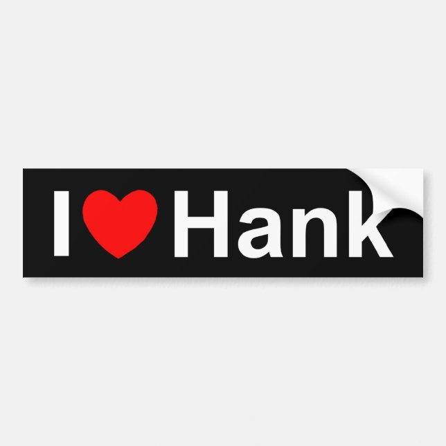 I Liebe (Herz) Hank Autoaufkleber (Vorne)