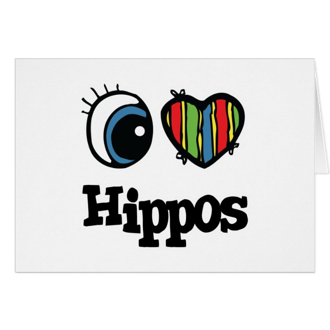 I Liebe (Herz) Hippos (Vorderseite (Horizontal))