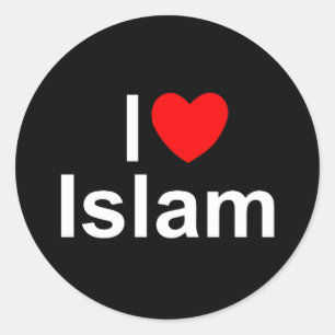 I Liebe (Herz) Islam Runder Aufkleber