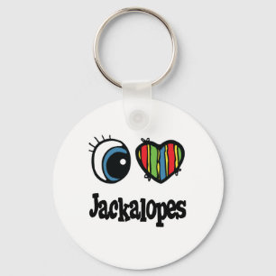 I Liebe (Herz) Jackalopes Schlüsselanhänger