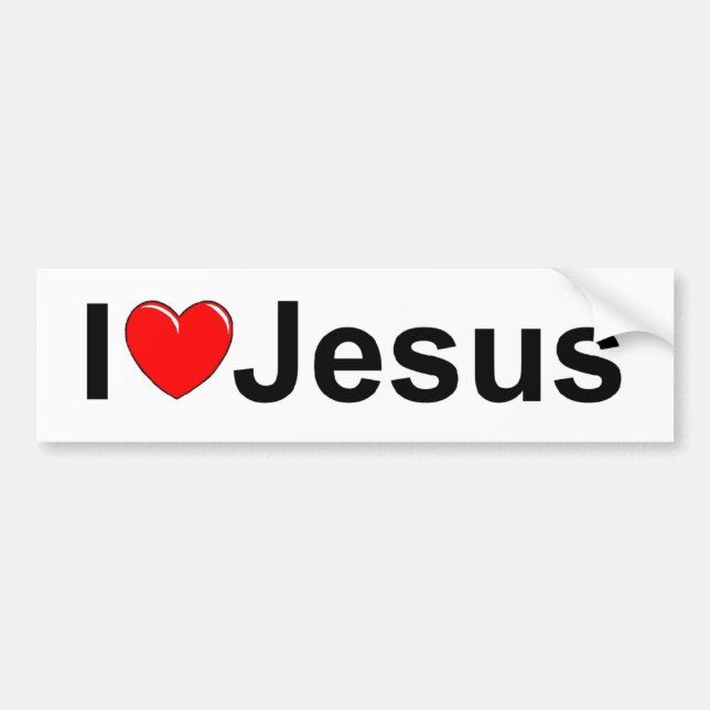 I Liebe (Herz) Jesus Autoaufkleber (Vorne)