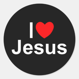 I Liebe (Herz) Jesus Runder Aufkleber