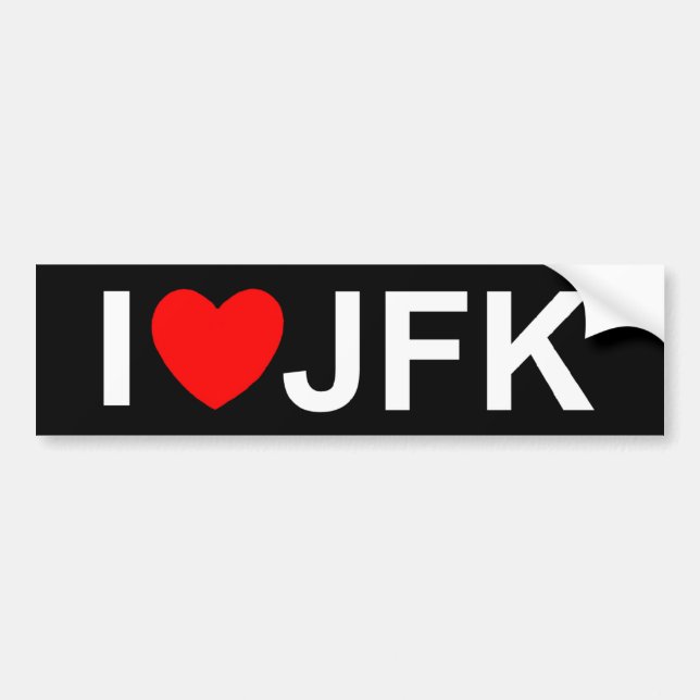 I Liebe (Herz) JFK Autoaufkleber (Vorne)