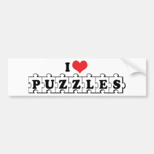I Liebe Herz Jigsaw Puzzles - Puzzle Lover Autoaufkleber