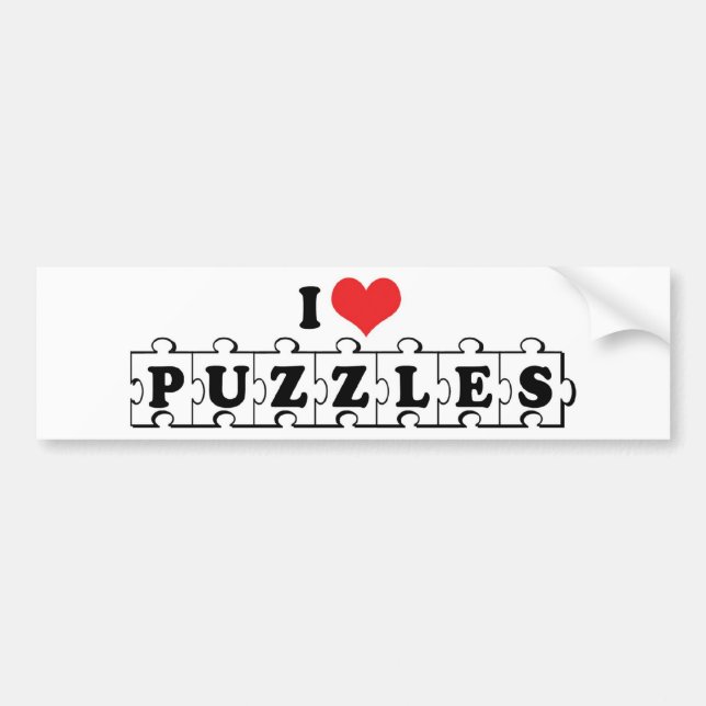 I Liebe Herz Jigsaw Puzzles - Puzzle Lover Autoaufkleber (Vorne)