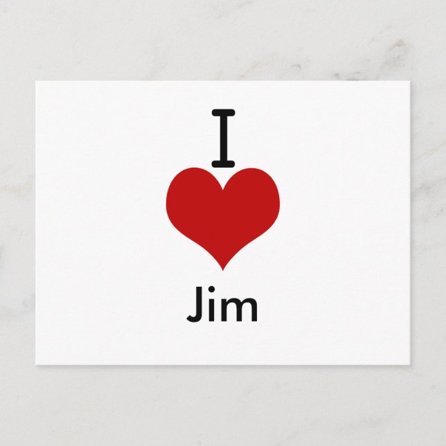 I Liebe (Herz) Jim Postkarte (Vorderseite)