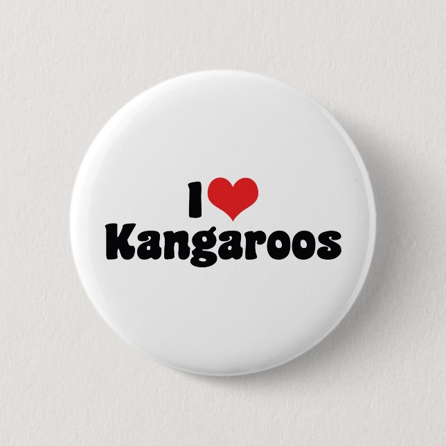 I Liebe Herz Kangaroos - Kangaroo Lover Button (Vorderseite)