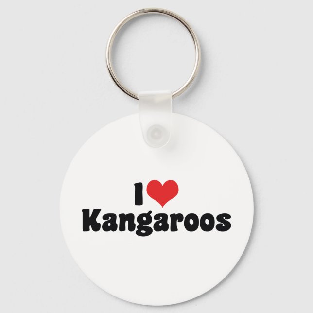 I Liebe Herz Kangaroos - Kangaroo Lover Schlüsselanhänger (Vorderseite)