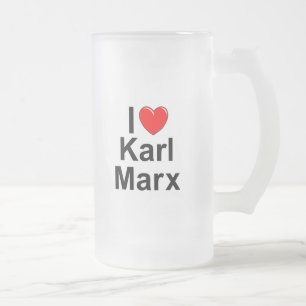 I Liebe (Herz) Karl Marx Mattglas Bierglas