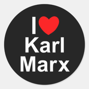 I Liebe (Herz) Karl Marx Runder Aufkleber