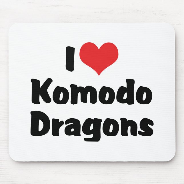I Liebe Herz Komodo Dragons Mousepad (Vorne)