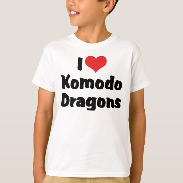 I Liebe Herz Komodo Dragons T-Shirt (Vorderseite)