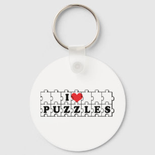 I Liebe Herz-Kreuz-Puzzles - Puzzle Lover Schlüsselanhänger