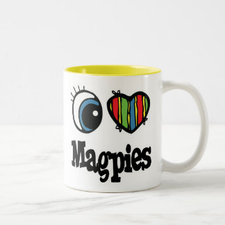 I Liebe (Herz) Magpies Zweifarbige Tasse