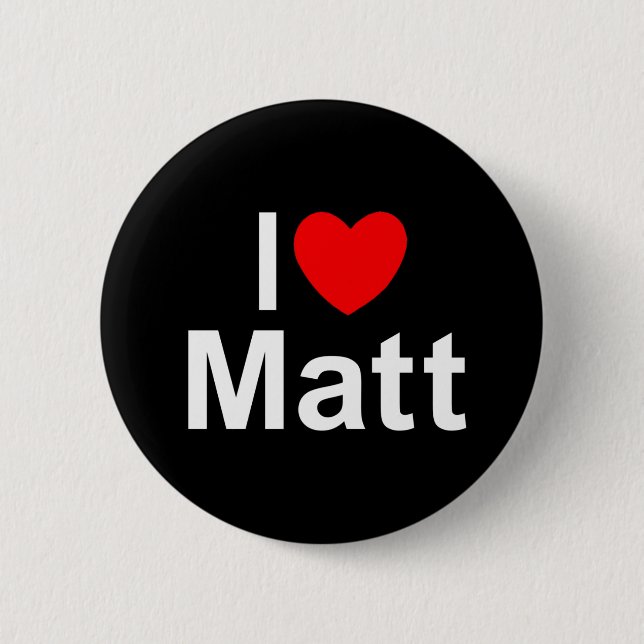 I Liebe (Herz) Matt Button (Vorderseite)