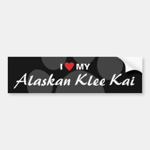 I Liebe (Herz) mein alaskisches Klee Kai Autoaufkleber