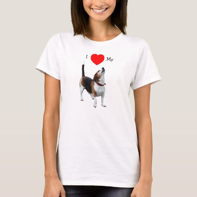 I Liebe-Herz mein Beagle-HundeT - Shirt (Vorderseite)