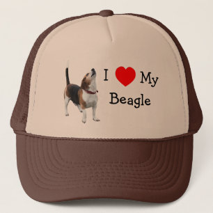 I Liebe-Herz mein Beagle-niedlicher Hundehut Truckerkappe