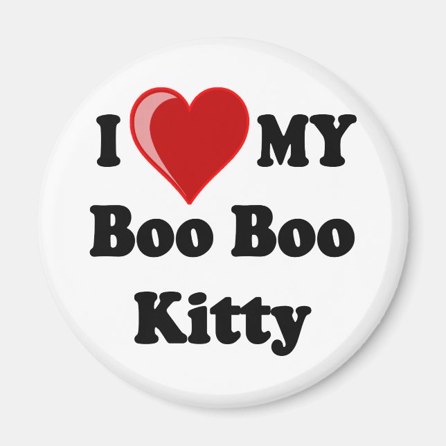 I Liebe (Herz) Mein Boo Boo Kitty Cat Magnet (Vorne)
