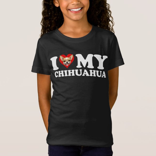 I Liebe (Herz) Mein Chihuahua T-Shirt (Vorderseite)