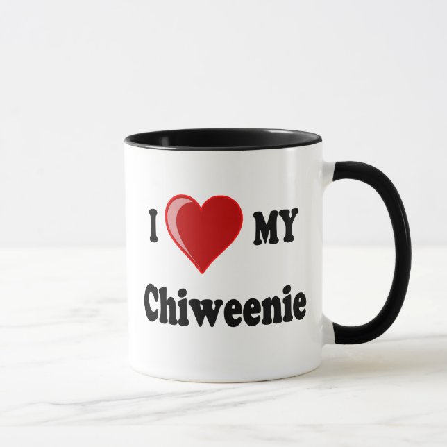 I Liebe (Herz) mein Chiweenie Hund Tasse (Rechts)