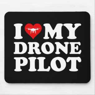 I Liebe (Herz) mein Drohnenpilot Mousepad