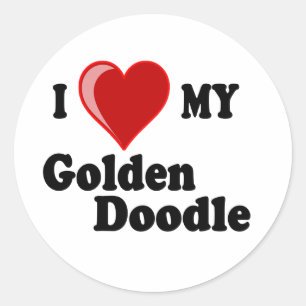 I Liebe (Herz) Mein Golden Doodle Dog Sticker
